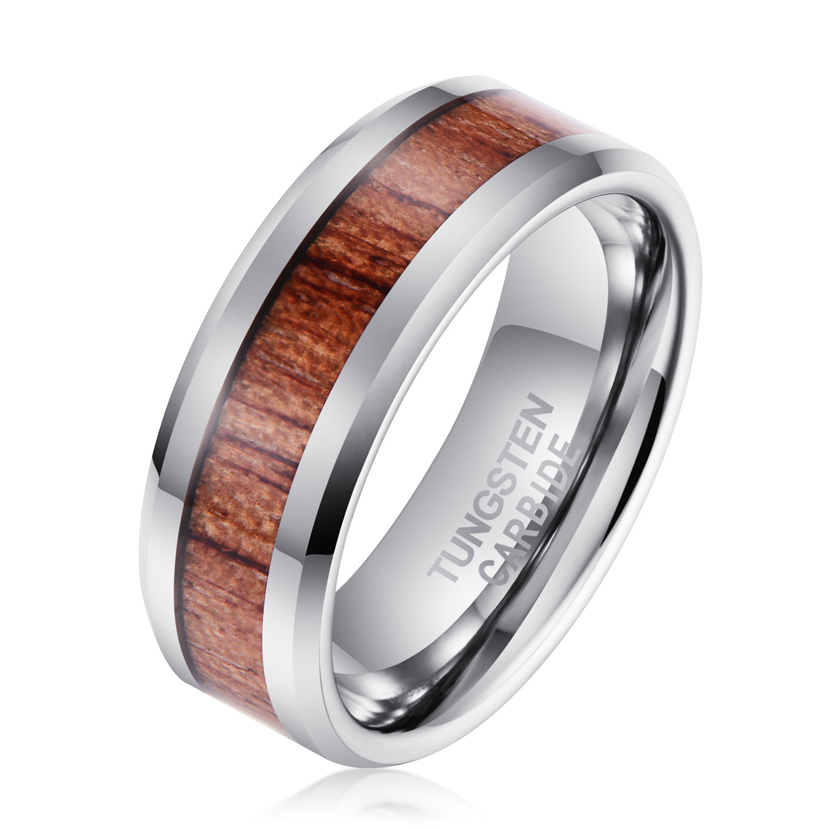 Hammered Wood Wedding Band Men Grey Smash Tungsten Ring deals Rosewood Inlay Brushed Design 8MM Size 5 to 15 Male Anniversary His Engagement Gift