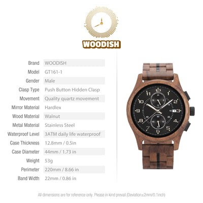 Stylish Men's Walnut Wooden Watch GT161-1 Men's watch Bobo Bird 